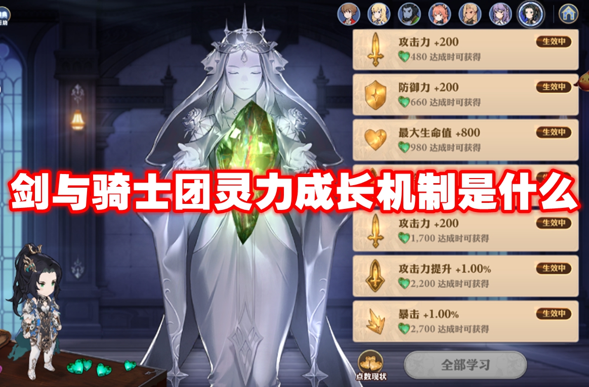 剑与骑士团灵力成长机制是什么
