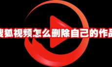 搜狐视频怎么删除自己的作品
