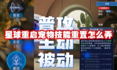 星球重启宠物技能重置怎么弄
