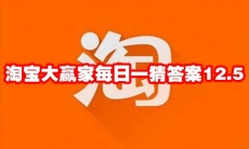 淘宝大赢家每日一猜答案12.5