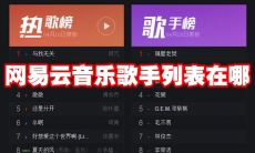 网易云音乐歌手列表在哪