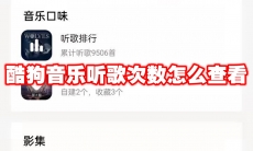 酷狗音乐听歌次数怎么查看