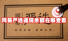 网易严选返现余额在哪查看