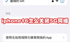 iphone16怎么关闭5G网络