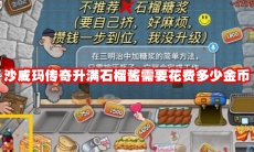 沙威玛传奇升满石榴酱需要花费多少金币