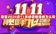 淘宝2024双11年终促销活动怎么玩