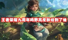 王者荣耀九周年鸣野蒿皮肤给到了谁