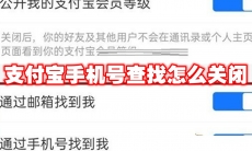 支付宝手机号查找怎么关闭