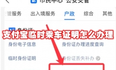 支付宝临时乘车证明怎么办理