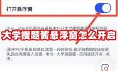 大学搜题酱悬浮窗怎么开启