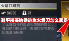 和平精英地铁逃生火焰刀怎么获得