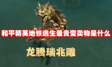 和平精英地铁逃生最贵变卖物是什么