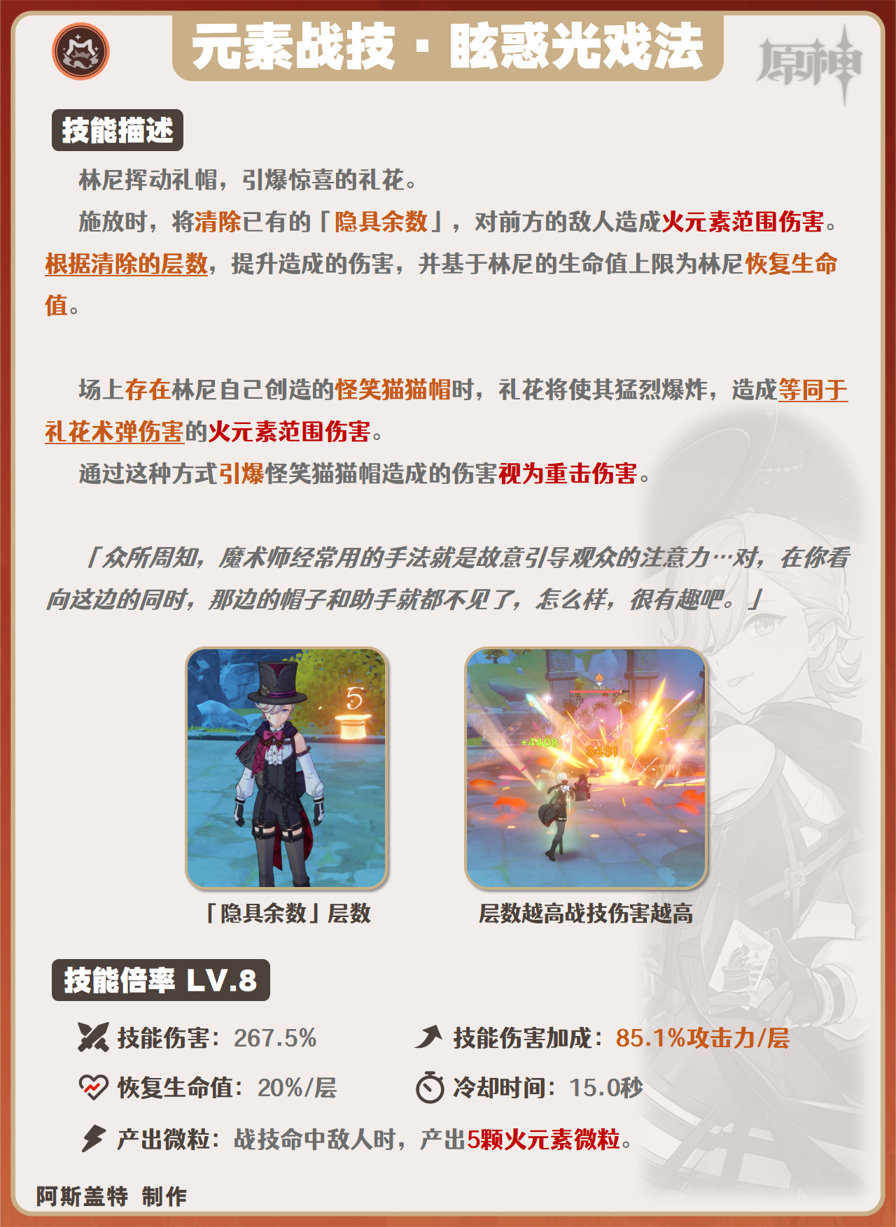 原神林尼技能怎么加点